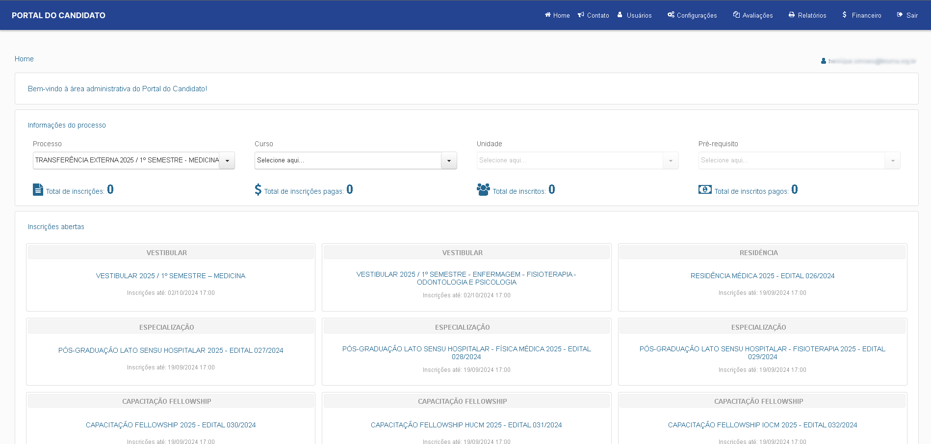 Portal do Candidato Inicial